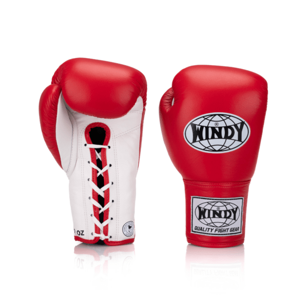BGL Lace-Up Boxing Gloves - Red - Windy Fight Gear B.V.