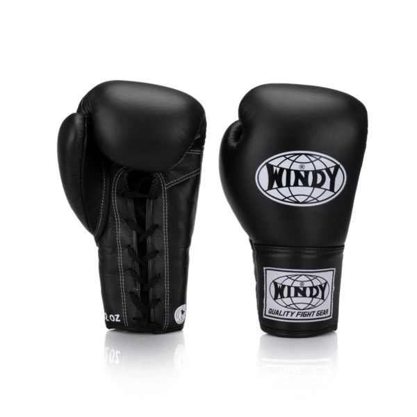 BGL Lace-Up Boxing Gloves - Black - Windy Fight Gear B.V.