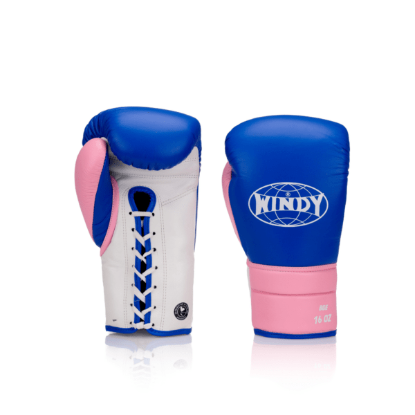 BGE Elite Series Lace-up Boxing Glove - Blue/Pink/White - Windy Fight Gear B.V.