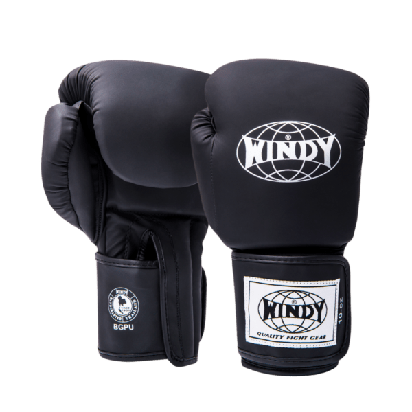 Proline Synthetic Leather Boxing Gloves - Matte Black - Windy Fight Gear