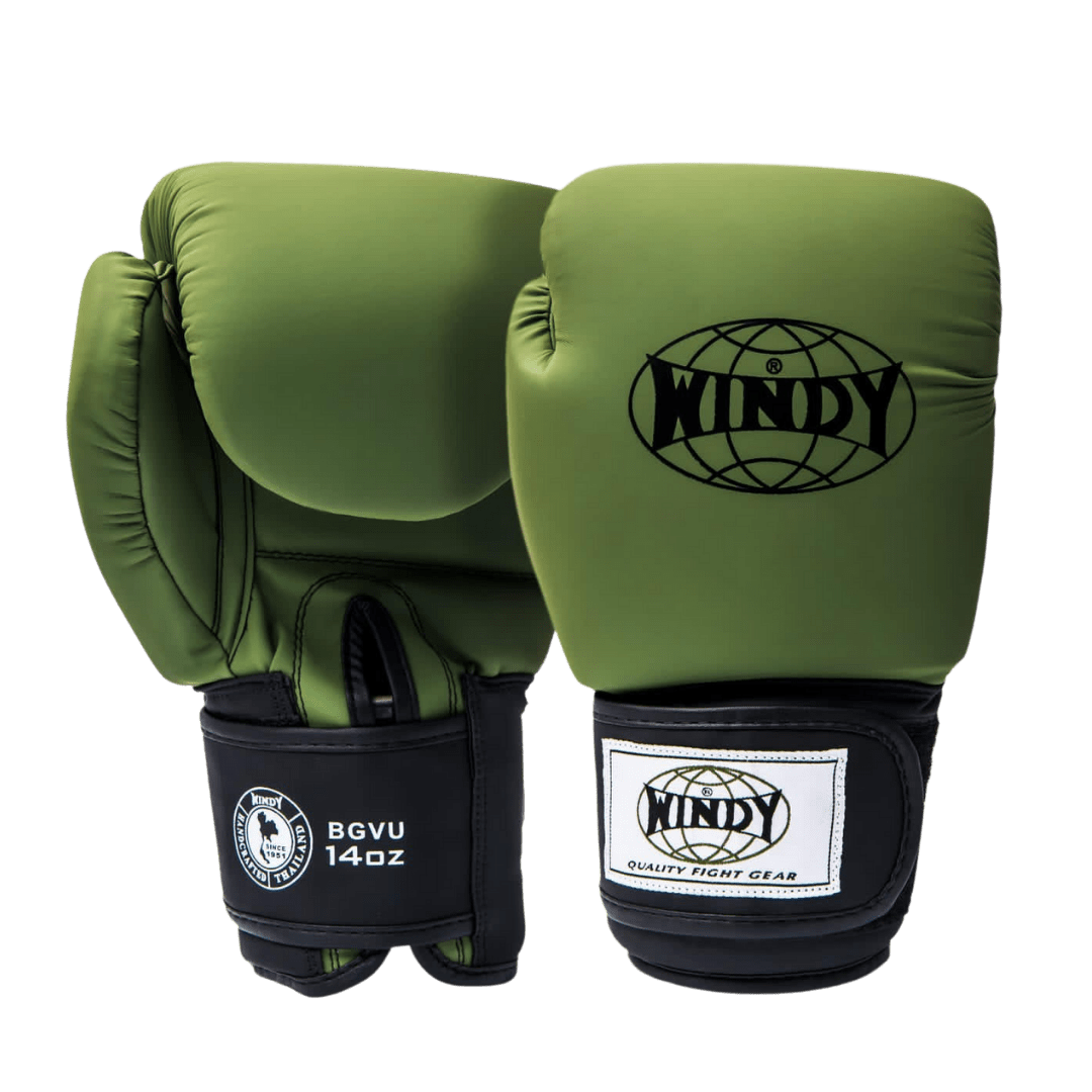 Classic Synthetic Leather Boxing Glove - Khaki - Windy Fight Gear