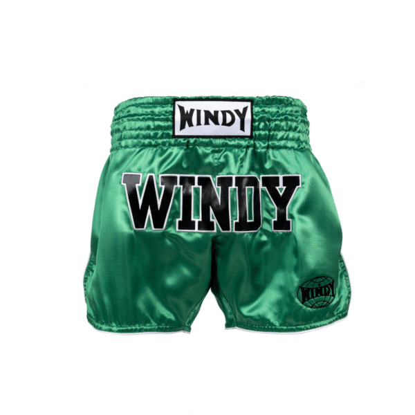 Muay Thai Shorts - Retro - Satin Green - Windy Fight Gear B.V.