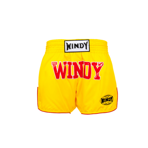 Muay Thai Shorts - Retro - Nylon Yellow - Windy Fight Gear B.V.