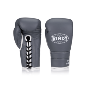 BGE Elite Series Lace-up Boxing Glove - Grey/White - Windy Fight Gear B.V.