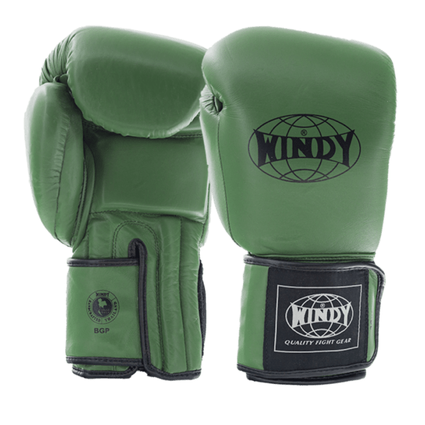 Proline Leather Boxing Gloves - Army Green - Windy Fight Gear