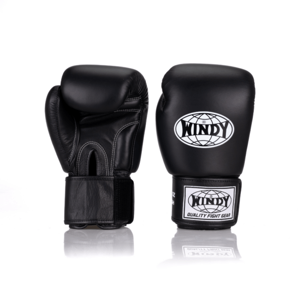 BGVH Classic leather boxing glove - Black - Windy Fight Gear B.V.