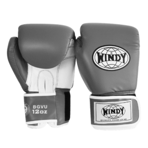 Classic Synthetic Leather Boxing Gloves - Grey - Windy Fight Gear