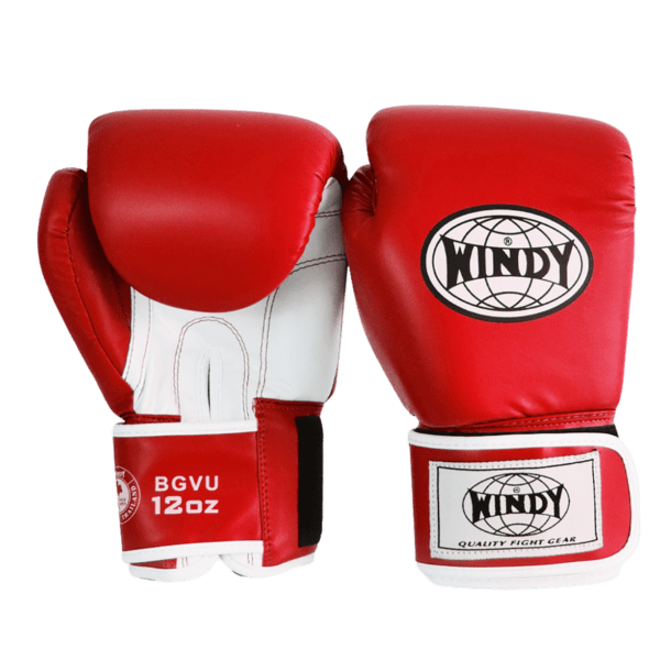 Classic Synthetic Leather Boxing Gloves - Red - Windy Fight Gear