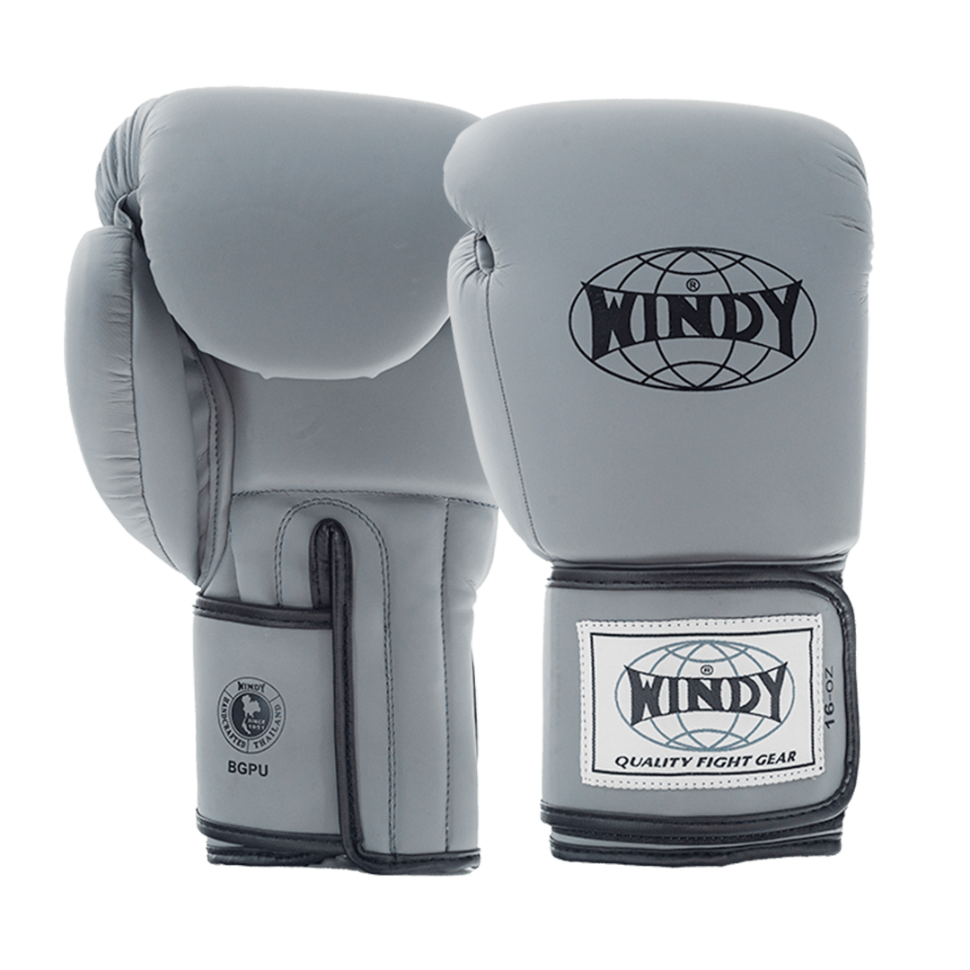 Proline Synthetic Leather Boxing Gloves - Grey - Windy Fight Gear