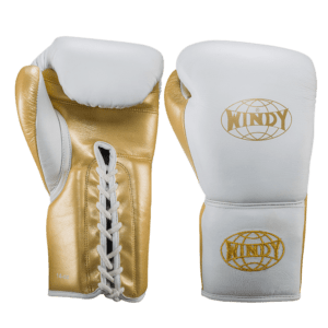 White & Gold Lace-up - Pro boxing series - Windy Fight Gear