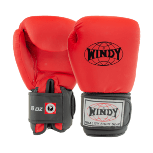 Classic Synthetic Leather Boxing Gloves - Crimson Red - Windy Fight Gear