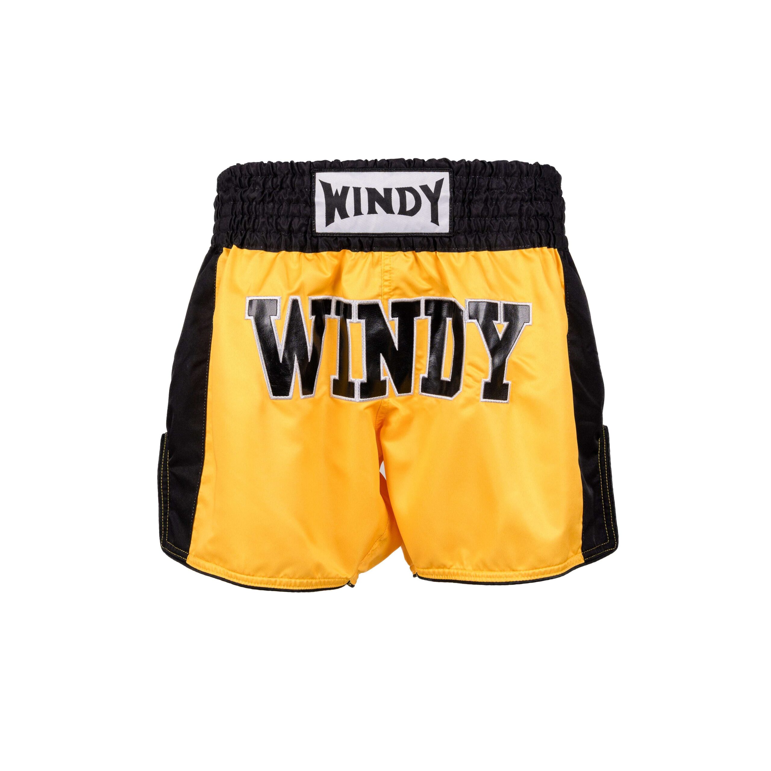 Muay Thai Shorts - Retro 2.0 - Yellow/ Black - Windy Fight Gear B.V.