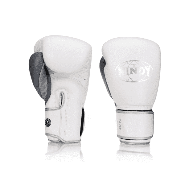 Elite Series Velcro Boxing Glove - White/Silver/Grey - Windy Fight Gear B.V.