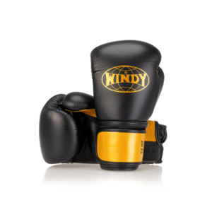 Elite Series Velcro Boxing Glove - Black/Gold - Windy Fight Gear B.V.