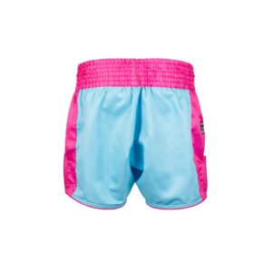 Muay Thai Shorts - Retro 2.0 - Baby Blue/ Hot Pink