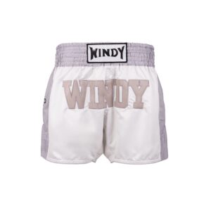 Muay Thai Shorts - Retro 2.0 - White/ Grey